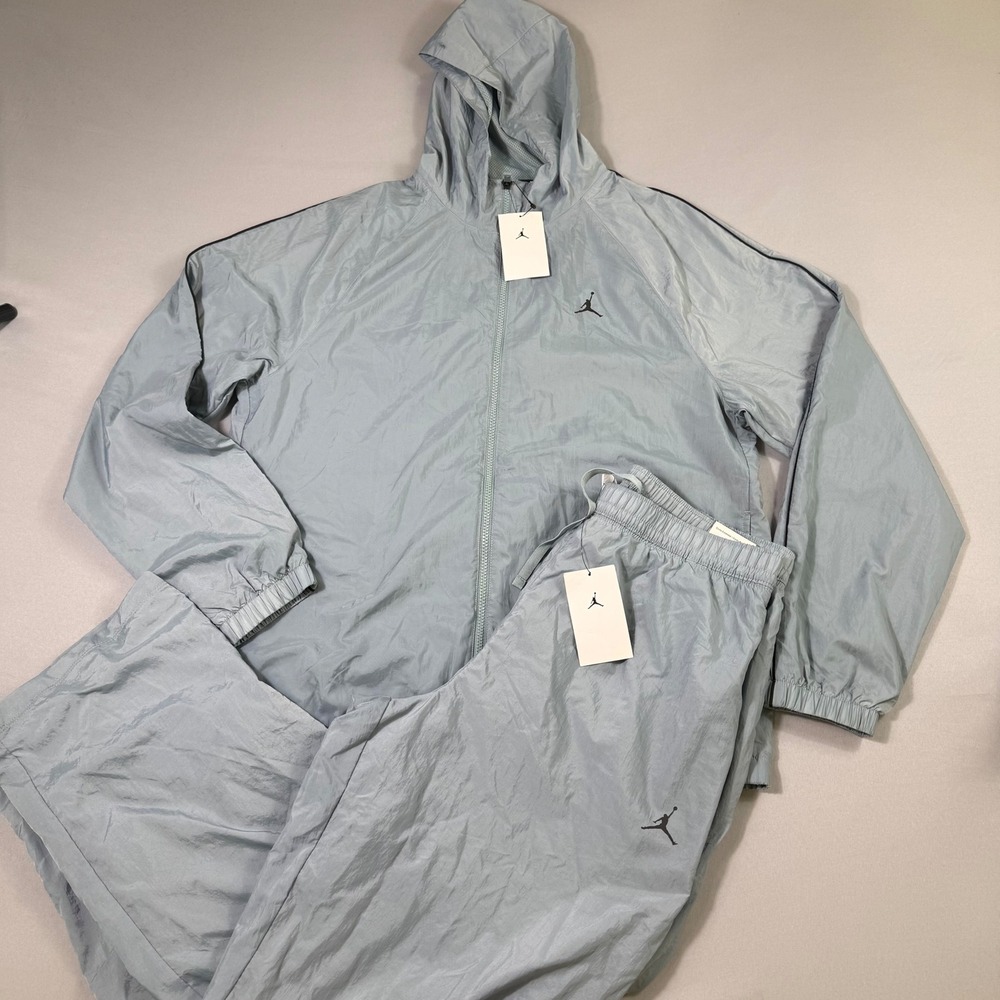 Jordan Sport Classic Tracksuit Mens Large Grey Hooded Jacket Pants Set NEW